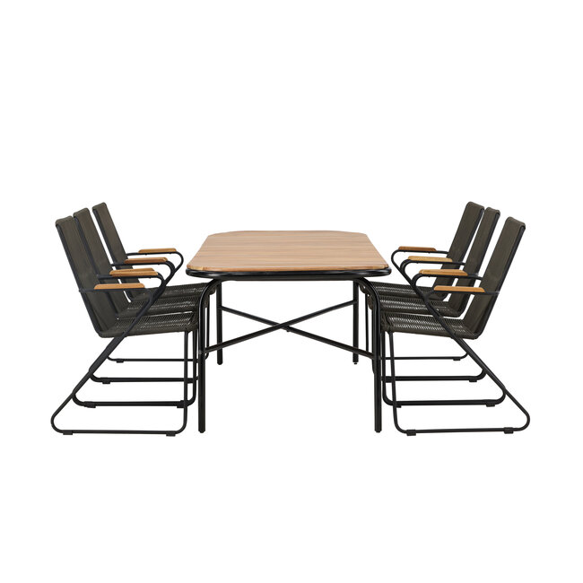 Gartenmöbel-Set Holmbeck & Bois – Wetterfeste Outdoor-Essgruppe aus Akazienholz und Stahl