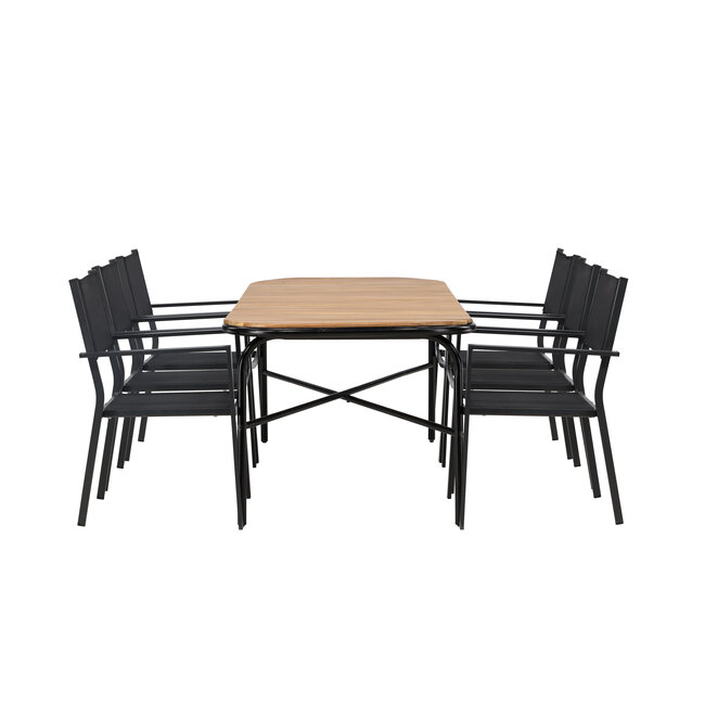 Gartenmöbel-Set Holmbeck und Copacabana – Outdoor-Essgruppe aus Akazienholz und Stahl