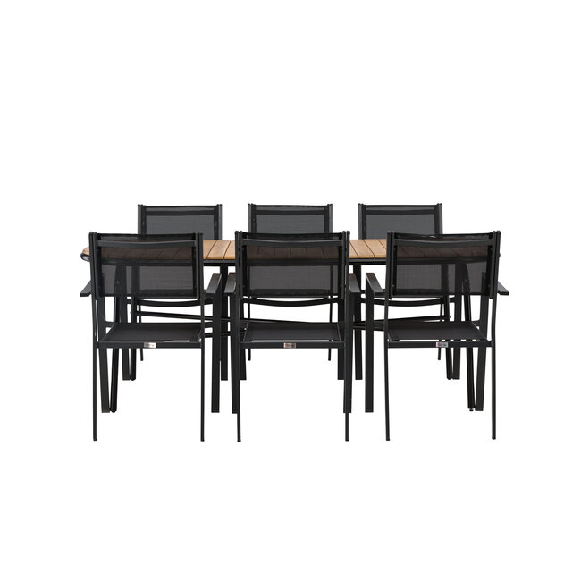 Gartenmöbel-Set Holmbeck und Copacabana – Outdoor-Essgruppe aus Akazienholz und Stahl