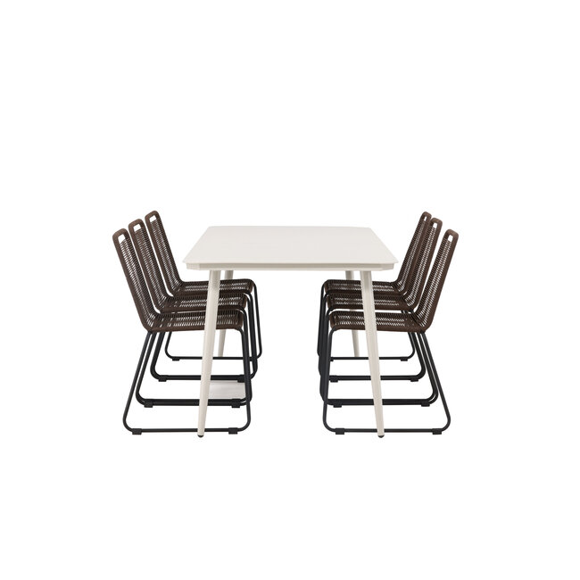 Gartenmöbel-Set Lina & Lindos – Wetterfeste Outdoor-Essgruppe aus Aluminium