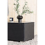 Lounge-Tisch London Schwarz – Outdoor-Couchtisch 120×50 cm Polyrattan und Glasplatte