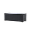 Lounge-Tisch London Schwarz – Outdoor-Couchtisch 120×50 cm Polyrattan und Glasplatte