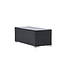 Lounge-Tisch London Schwarz – Outdoor-Couchtisch 120×50 cm Polyrattan und Glasplatte