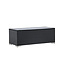 Lounge-Tisch London Schwarz – Outdoor-Couchtisch 120×50 cm Polyrattan und Glasplatte