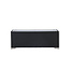 Lounge-Tisch London Schwarz – Outdoor-Couchtisch 120×50 cm Polyrattan und Glasplatte