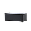 Lounge-Tisch London Schwarz – Outdoor-Couchtisch 120×50 cm Polyrattan und Glasplatte