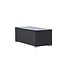 Lounge-Tisch London Schwarz – Outdoor-Couchtisch 120×50 cm Polyrattan und Glasplatte