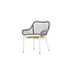 Gartensessel Amora Grau – Outdoor-Relaxsessel 59×55 cm Teakholz, Stahl & Polyester