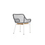 Gartensessel Amora Grau – Outdoor-Relaxsessel 59×55 cm Teakholz, Stahl & Polyester