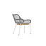Gartensessel Amora Grau – Outdoor-Relaxsessel 59×55 cm Teakholz, Stahl & Polyester