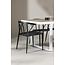 Gartenmöbel-Set Merlo und Stina – Tisch Aluminium Whitewash + Stina Stühle Aluminium Wicker Schwarz