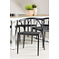 Gartenmöbel-Set Merlo und Stina – Tisch Aluminium Whitewash + Stina Stühle Aluminium Wicker Schwarz
