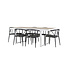 Gartenmöbel-Set Merlo und Stina – Tisch Aluminium Whitewash + Stina Stühle Aluminium Wicker Schwarz