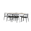 Gartenmöbel-Set Merlo und Stina – Tisch Aluminium Whitewash + Stina Stühle Aluminium Wicker Schwarz