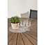 Gartenmöbel-Set Rosario & Copacabana – Runder Tisch Ø140 cm Akazienholz + Copacabana Stapelstühle Aluminium