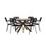 Gartenmöbel-Set Rosario & Lindos – Outdoor-Essgruppe mit Akazientisch und Aluminium-Stühlen