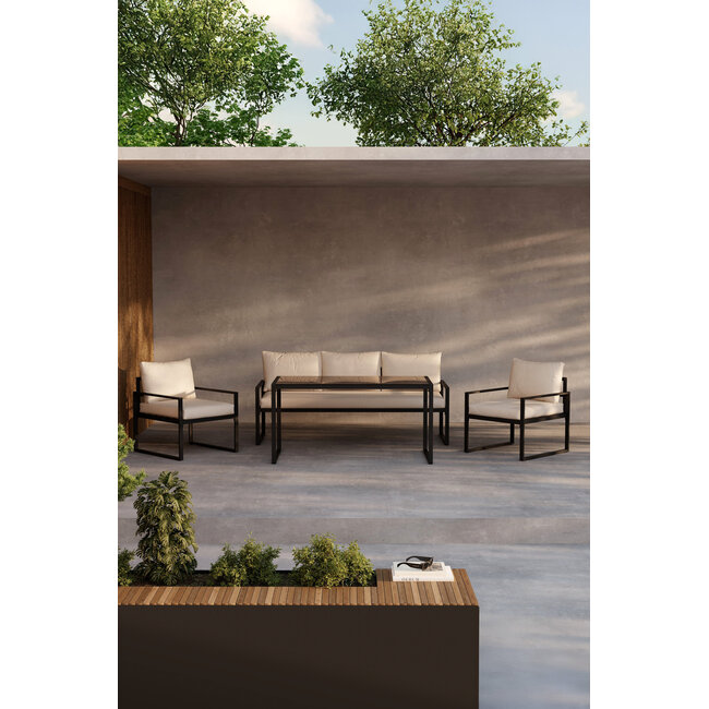 Lounge-Set Catania Beige – Moderne Outdoor-Lounge