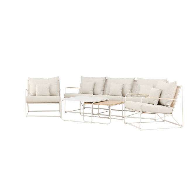 Palazzo Sofa Set Beige – Elegantes Outdoor Lounge Set mit Sofa, Sesseln & Tisch