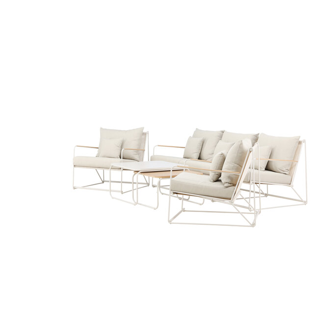 Palazzo Sofa Set Beige – Elegantes Outdoor Lounge Set mit Sofa, Sesseln & Tisch