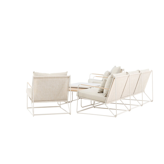 Palazzo Sofa Set Beige – Elegantes Outdoor Lounge Set mit Sofa, Sesseln & Tisch