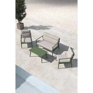 Venture Home Lounge-Set Mazzaro Beige – Polyrattan Gartenlounge mit Kissen 120×80 cm