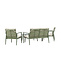 Lounge-Set Mazzaro Beige – Polyrattan Garten-Loungegarnitur 120×80 cm Stahl und Stoff