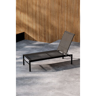 Venture Home Gartenliege Massimo Schwarz – Sonnenliege 189×60 cm Stahl & Textilene