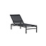 Gartenliege Massimo Schwarz – Outdoor-Sonnenliege 189×60 cm Stahl und Textilene