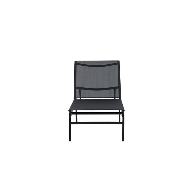 Gartenliege Massimo Schwarz – Outdoor-Sonnenliege 189×60 cm Stahl und Textilene