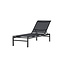 Gartenliege Massimo Schwarz – Outdoor-Sonnenliege 189×60 cm Stahl und Textilene