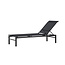 Gartenliege Massimo Schwarz – Outdoor-Sonnenliege 189×60 cm Stahl und Textilene