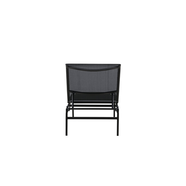 Gartenliege Massimo Schwarz – Outdoor-Sonnenliege 189×60 cm Stahl und Textilene