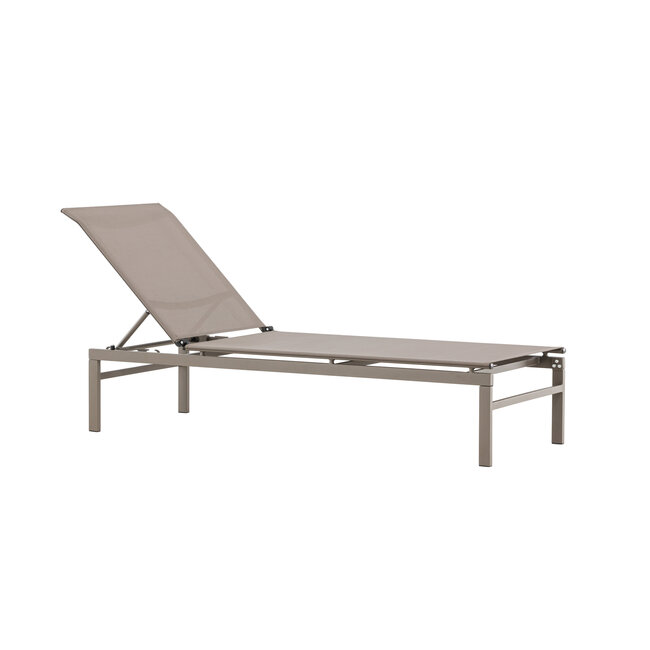 Gartenliege Massimo Beige – Outdoor-Sonnenliege 189×60 cm Stahl und Textilene
