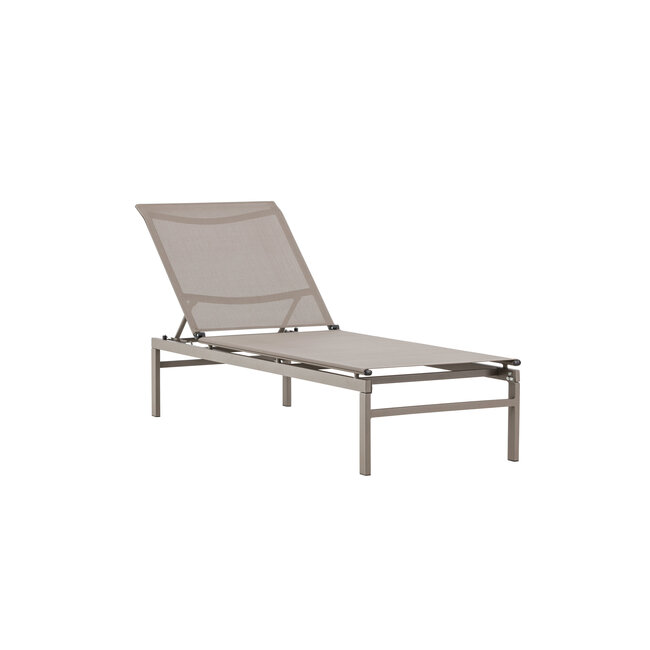 Gartenliege Massimo Beige – Outdoor-Sonnenliege 189×60 cm Stahl und Textilene