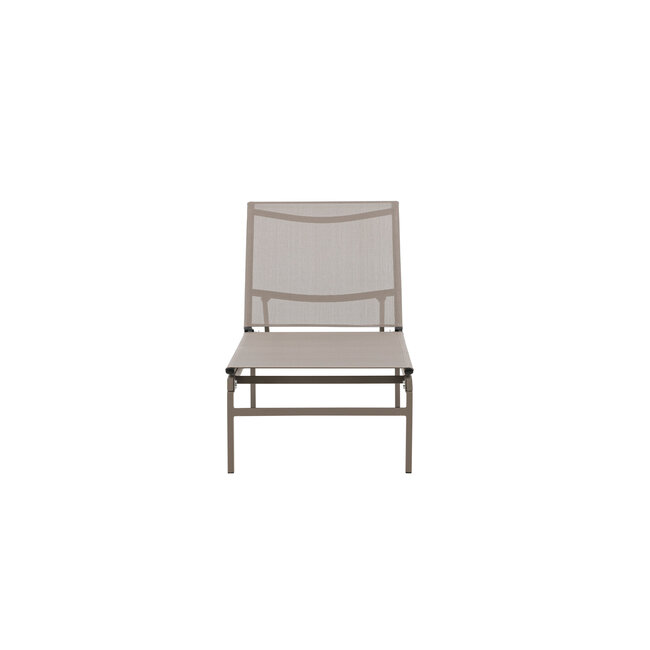 Gartenliege Massimo Beige – Outdoor-Sonnenliege 189×60 cm Stahl und Textilene