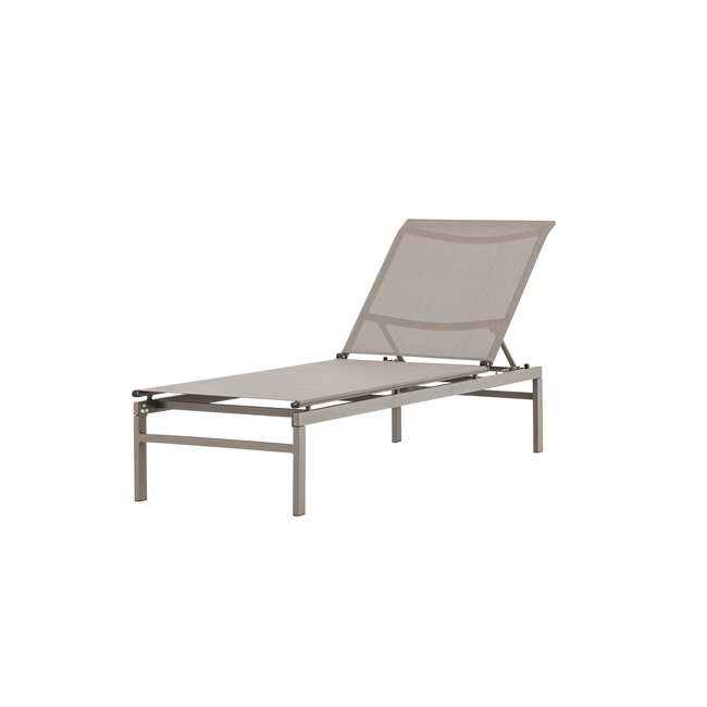 Gartenliege Massimo Beige – Outdoor-Sonnenliege 189×60 cm Stahl und Textilene
