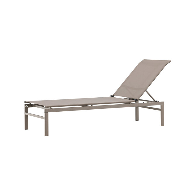 Gartenliege Massimo Beige – Outdoor-Sonnenliege 189×60 cm Stahl und Textilene
