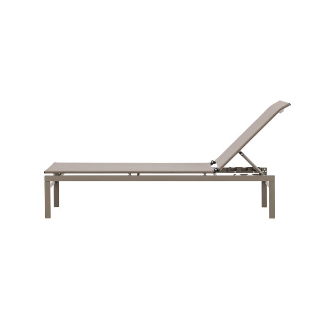 Gartenliege Massimo Beige – Outdoor-Sonnenliege 189×60 cm Stahl und Textilene