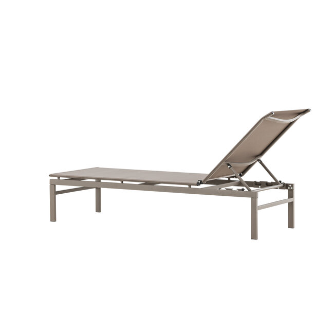 Gartenliege Massimo Beige – Outdoor-Sonnenliege 189×60 cm Stahl und Textilene