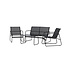 Lounge-Set Scopello Schwarz – Garten-Loungegarnitur Stahl und Textilene 110×71 cm