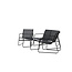Lounge-Set Scopello Schwarz – Garten-Loungegarnitur Stahl und Textilene 110×71 cm