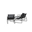 Lounge-Set Scopello Schwarz – Garten-Loungegarnitur Stahl und Textilene 110×71 cm
