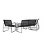 Lounge-Set Scopello Schwarz – Garten-Loungegarnitur Stahl und Textilene 110×71 cm