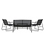 Lounge-Set Scopello Schwarz – Garten-Loungegarnitur Stahl und Textilene 110×71 cm