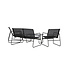 Lounge-Set Scopello Schwarz – Garten-Loungegarnitur Stahl und Textilene 110×71 cm
