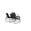 Lounge-Set Scopello Schwarz – Garten-Loungegarnitur Stahl und Textilene 110×71 cm