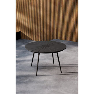 Venture Home Gartentisch San Vito Schwarz – Runder Tisch Ø120 cm Aluminium & Polywood