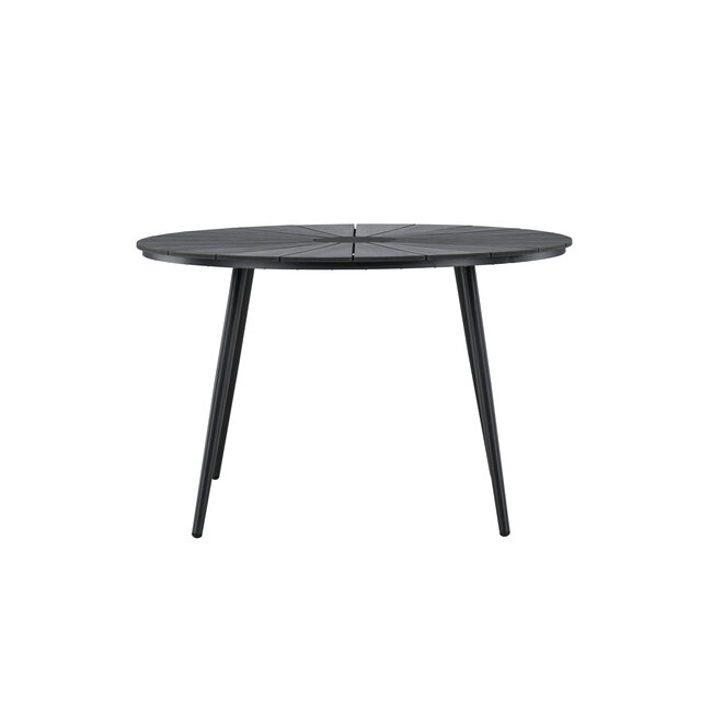 Gartentisch San Vito Schwarz – Runder Outdoor-Tisch Ø120 cm Aluminium und Polywood