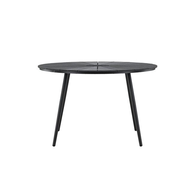 Gartentisch San Vito Schwarz – Runder Outdoor-Tisch Ø120 cm Aluminium und Polywood