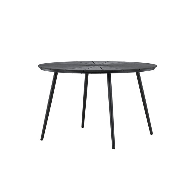 Gartentisch San Vito Schwarz – Runder Outdoor-Tisch Ø120 cm Aluminium und Polywood